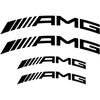 2024 Amg Vysoce kvalitní Samolepky na brzdový třmen Zakřivené logo 2x 106mm X 15mm