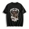 Wild West Skeleton Cowboy Culture Print T-shirt Vintage Legend Top Pure Cotton T-shirt