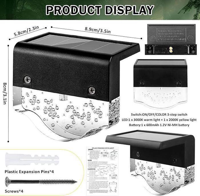 Lampe Solaire - Non spécifié - 2PCS - 2 Modes d'éclairage - Imperméable - LED