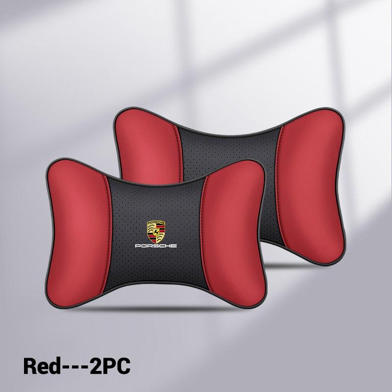 2PCS New Car Seat Headrest Neck Pillow Accessories For Porsche Panamera Cayenne Taycan 911 718 Macan Carrera-GT 928 944 968 944