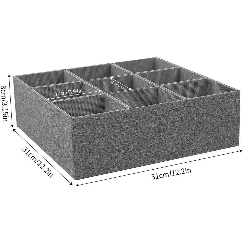 Органайзер для ящика Тканевый органайзер для нижнего белья Разделители для ящиков 9 ячеек Контейнер Коробка для хранения для бюстгальтера Трусиков Бикини Пояса Галстука