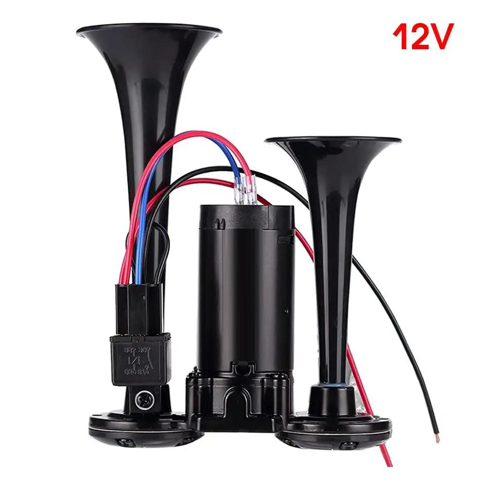 600DB Horn 12V Super Loud Car Electric Horn Dual Trumpets Air Horn Speaker For Car SUV Vehicle Boat Dual Trumpet Train Horn C0E2