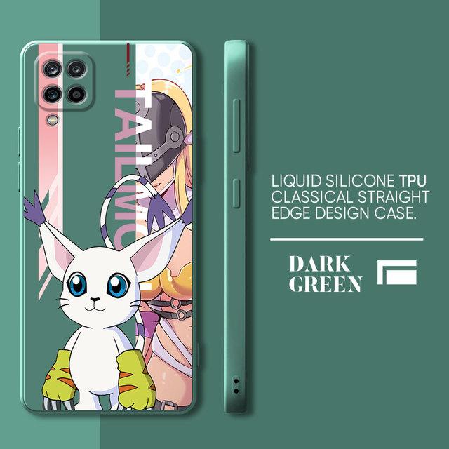 Digital Monster Digimon Cute Phone Case For Samsung Galaxy A02 A31 A51 A70 A03s A11 A50 A21s A01 A71 Square Liquid Cover
