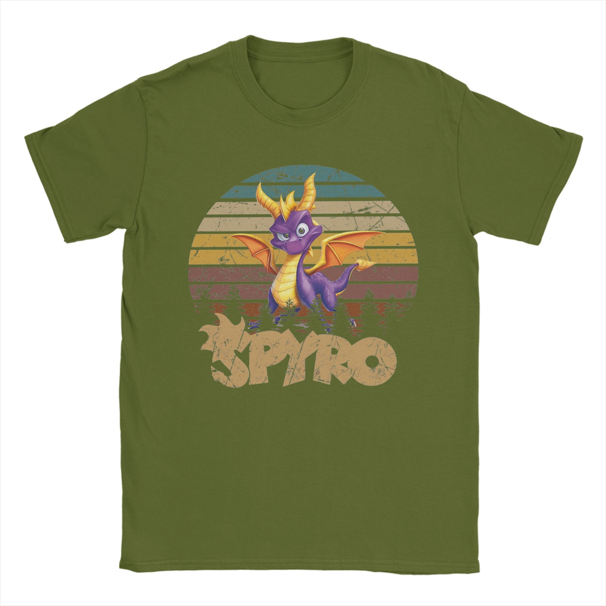 

Vintage Spyro the Dragon T-Shirts Men Crewneck Cotton T Shirt Short Sleeve Tee Shirt 4XL 5XL 6XL Tops 4XL