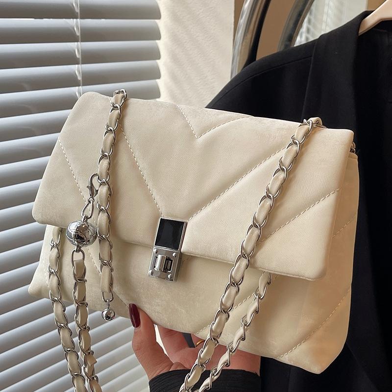 Trendige Retro-Damen-Achseltaschen, neue einfache und modische Ketten-Umhängetaschen, Nischen-Einzel-Schulter-kleine quadratische Taschen