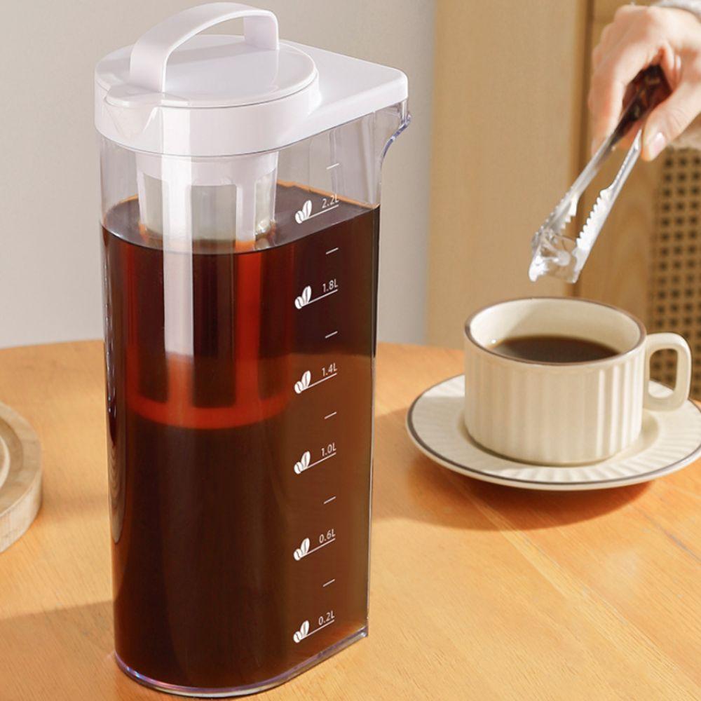 Large Capacity Cold Brew Coffee Pot Sealed Cold Brew Teapot Fridge Water Pitcher Refrigerator