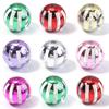 10pcs 16mm Christmas Acrylic Beads Red Green Watermelon Stripes Round Loose Beads For Jewelry Making DIY Bracelets Necklace