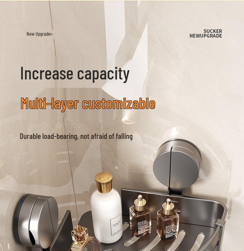 Dreieckige Saugnapf-Eckablage: Wandmontiertes Badezimmer-Aufbewahrungsregal