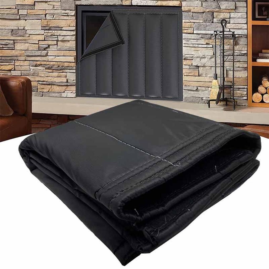 Blocker Blanket Fireplace Curtain Overnight Use Heat Loss Fireplace Blanket Black Fireplace Blanket