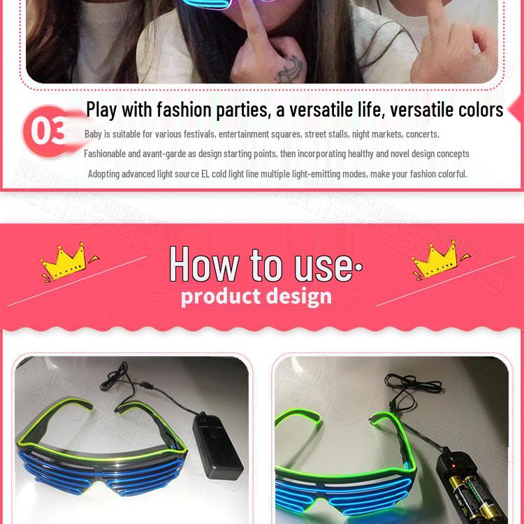 LED Light-Up Party Glasses for Stage Performances and Events