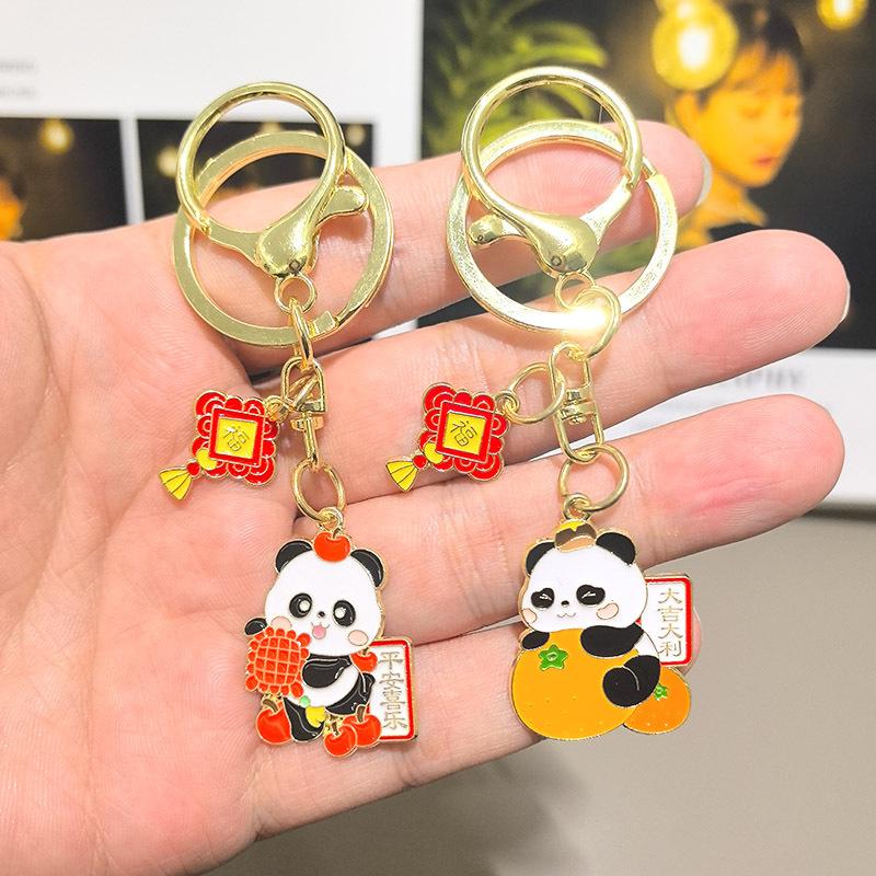 New Year's Chengdu Panda Phone Keychain Earphones USB Y2k Fashion Toys Anime Cartoon Drive Red Keychain Panda Souvenir