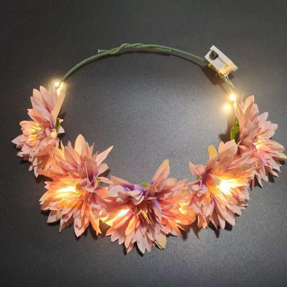 Birthday Party For Bride Luminous Glowing Wreath Beach Headband Flower Crowns Wreath Headband