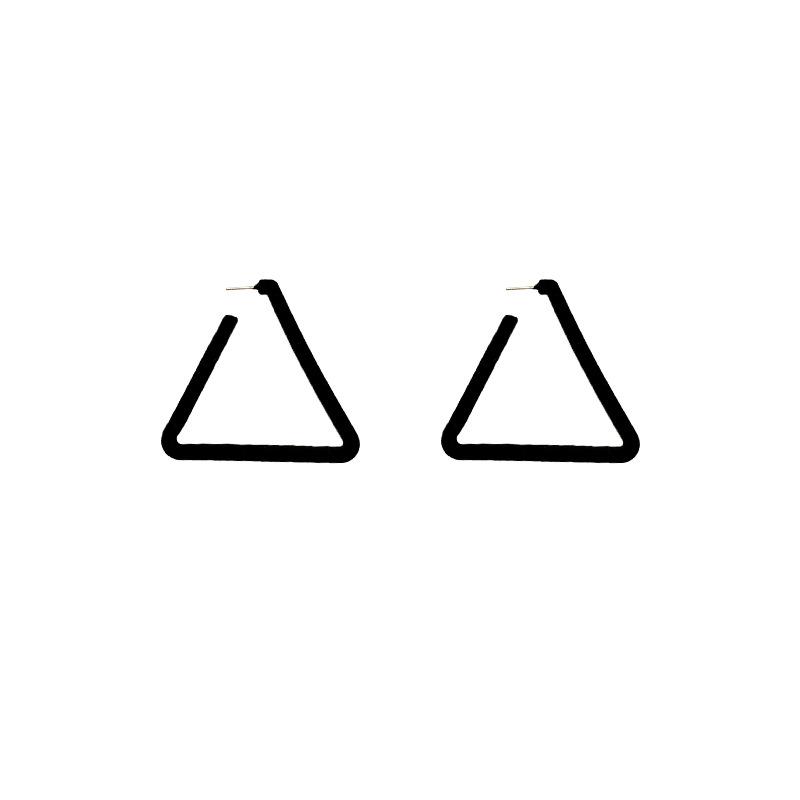 

Ретро Бархатные Черные Треугольные Минималистичные Серьги Неправильной Формы Серьги-Гвоздики Преувеличенный Холодный Ветер для Женщин Открывающиеся Аксессуары чёрный