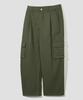 AGOD Wide Big Pocket Cotton Cargo Elastic Pants [Khaki]