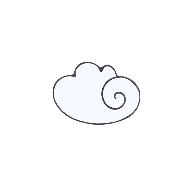 Rainbow Brooch: Cute Japanese Cartoon Girl & Cloud Lightning Backpack Pin