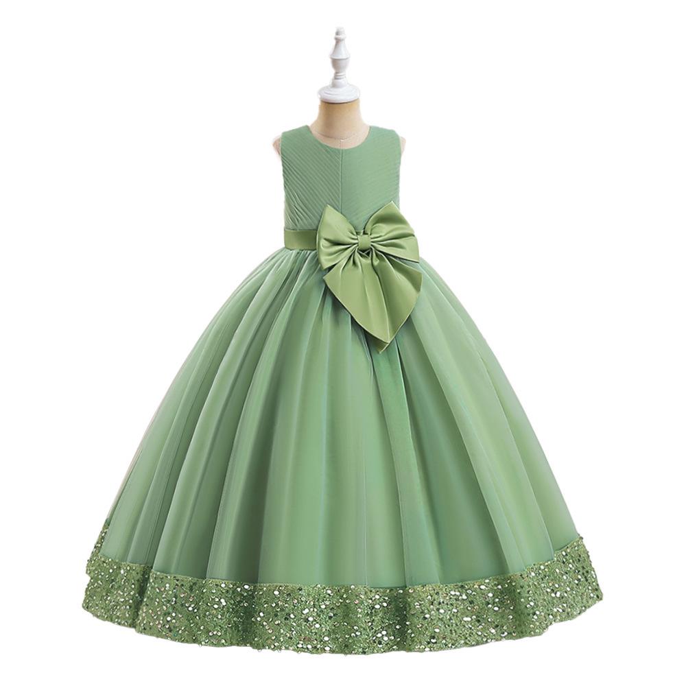 Girls' Formal Sequin Mesh Flower Princess Dress for Big Kids