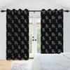 2pcs/set Horror Halloween Window Curtain Bat Spider Pumpkin Ghost Haunted House Home Decor Blackout Polyester Fabric Curtains