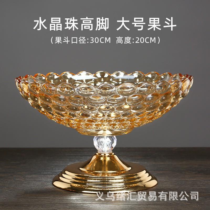 Elegante Glas-Fußschale Obstschale Modernes Wohnzimmer-Mittelstück Snackschale Heimdekoration