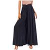 Women's Color Trousers Elastic Belt Wide Leg High Waist Long Culottes