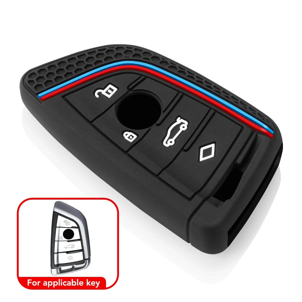 

Чехол для автомобильного ключа для BMW X1 X3 X4 X5 F15 X6 F16 G30 7 серии G11 F48 F39 520 525 f30 118i 218i 320i Аксессуары для салона автомобиля чёрный