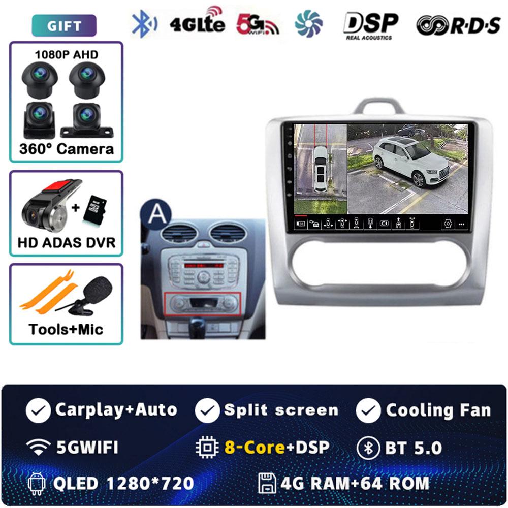 Android 14 Carplay Car Radio for Ford Focus Exi MT AT 2004-2011 Multimedia Video Player Navigation GPS Stereo 2Din DVD Head Unit