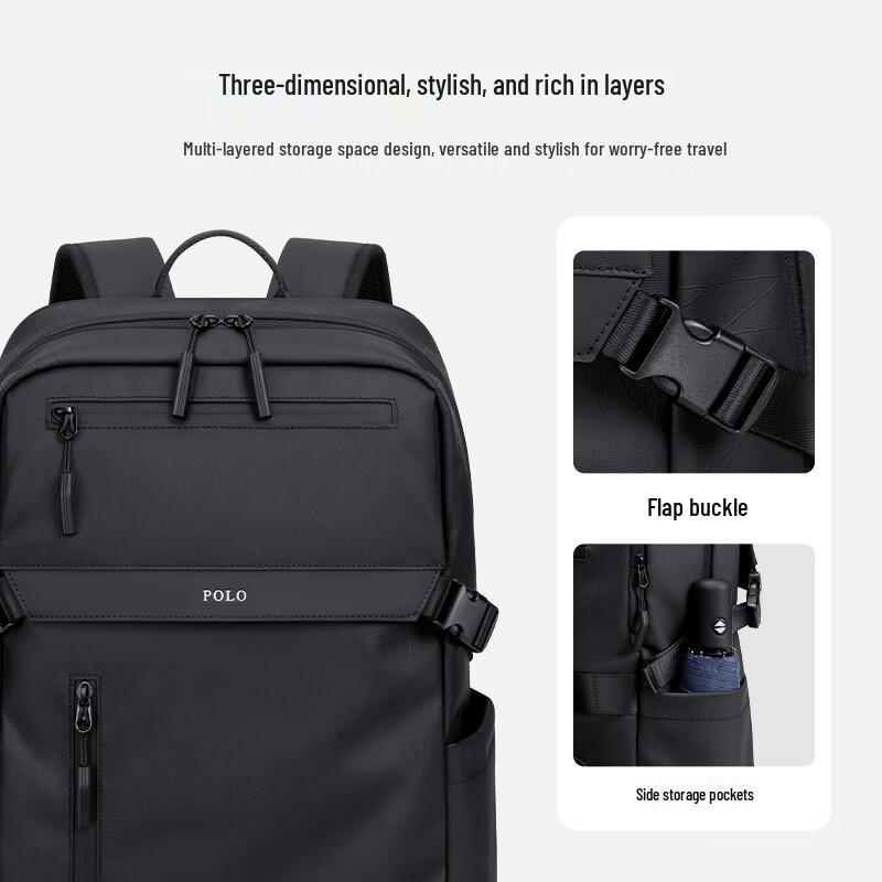 POLO Herren Rucksack für Business-Laptop mit großem Fassungsvermögen