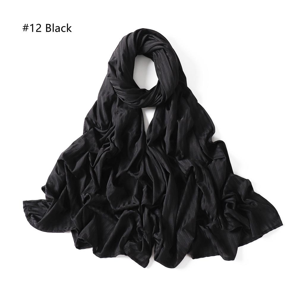 

Однотонные тюрбаны Полосатая линия Джерси Хиджаб Шарф Толстый Модальный Платок Эластичные Шали Высокое Качество Фуляр Мусульманский Головной Снуд 175*70См