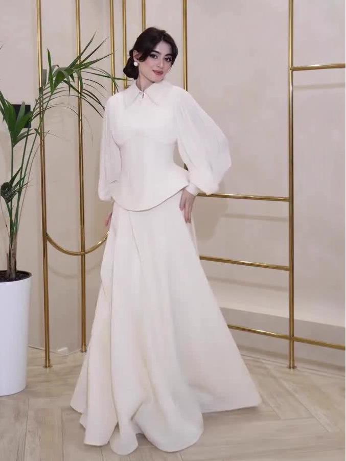2025 Autumn Retro Palace Style Elegant Long Sleeve Maxi Dress for Women