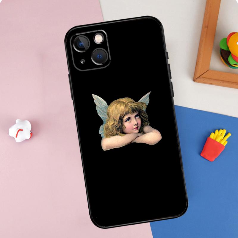 Renaissance Angel Aesthetic Phone Case For iPhone 15 Pro Max 11 12 13 14 16 Pro Max Mini XR 16e 15 16 Plus Cover Shell