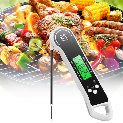 Digital Cooking Thermometer, 3-Second Read, IPX7 Waterproof, Washable, High Accuracy, -50C To 300C, Convenient Storage, for Oil, Frying, Tempura, Gr