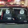 1PC Spoof Car Seat Cover Masked Person Knitted Headgear Anti-theft Headrest Accessories Car Warning Halloween Decoration Co C0E8