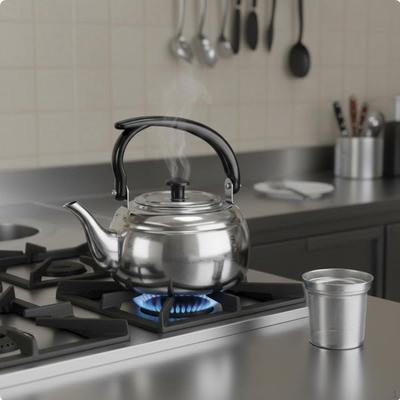 Rostbeständiger Edelstahl-Teekanne Robuster Wasserkrug mit Ausguss für die Küche