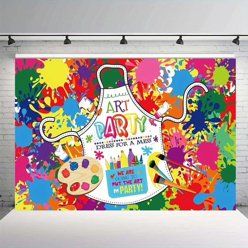Art Painting Party Background Decorative Artist Theme Birthday Banner Supplies