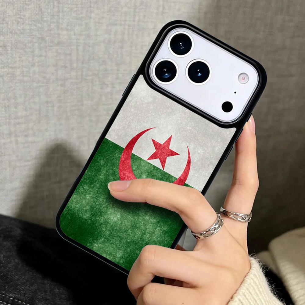 Schutzhülle Case für iPhone 17 Air 16 Pro Max 15 Plus 11 13 Mini 14 12 Rückseite Handyhülle Algerien Flagge