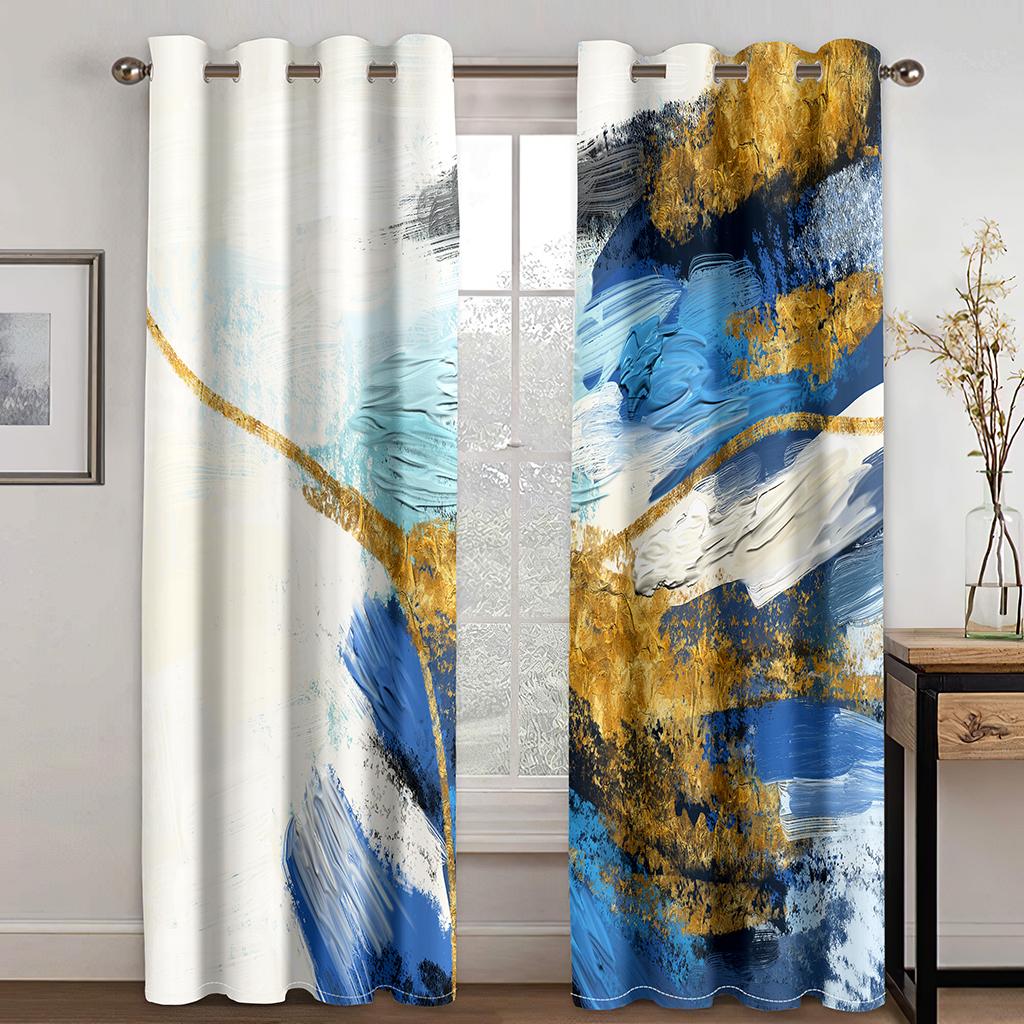 3D Moderne Kunst Morandi Farbe Vorhänge 2 Paneele Europäischer Luxus Zuhause Wohnzimmer Schlafzimmer Balkon Küche Dekorative Vorhänge