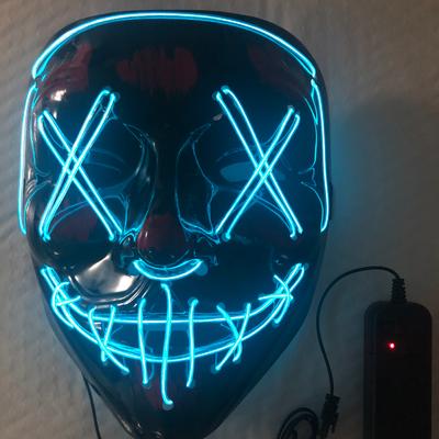 Máscara de halloween cor misturada máscara led festa masquerade máscaras neon maske luz brilho no escuro máscara de terror máscara brilhante