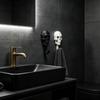 3Pcs Multi-Purpose Hanger  Geometric Skull Robe Towel Hook Set Creative Gothic Wall Mount Hooks For Bathroom Bedroom Entryway