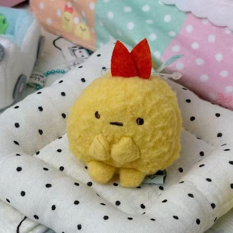 Cute Fried Shrimp Plush Toy Keychain Mini Cartoon Doll Backpack Pendant Bag Charm Decor plush pendant