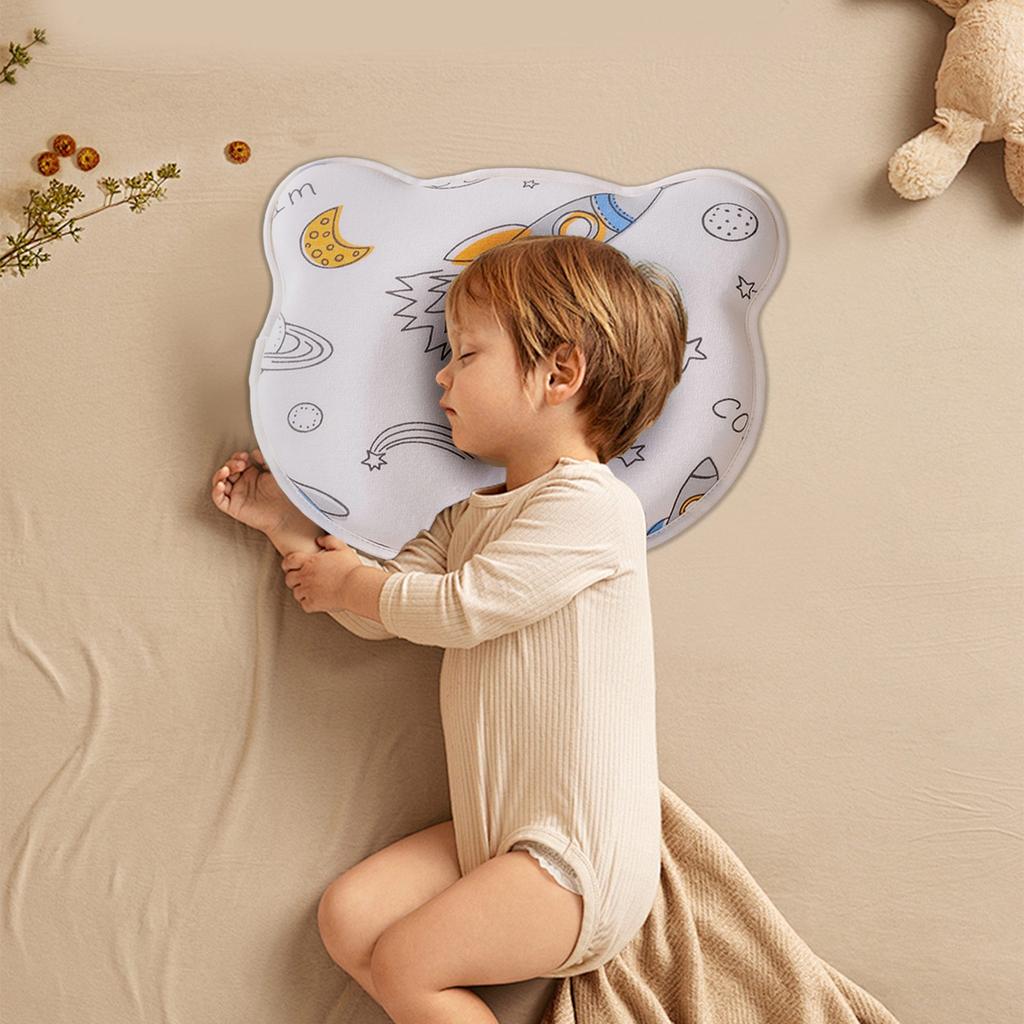 Almofada de Bebê Tipo A Espuma de Memória Almofada Modeladora para Dormir de Bebê, Algodão 100% - Núcleo de Almofada em Viés Para Corrigir a Forma da Cabeça Almofada Corretora