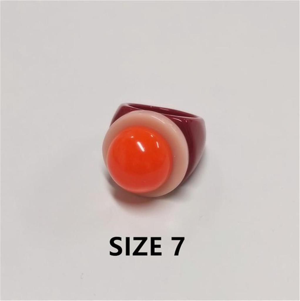 Colorful Y2k Hip Hop Two-color Acrylic Rings Set Women Exaggeration Classic Geometric Resin Finger Rings Female Party Jewelry