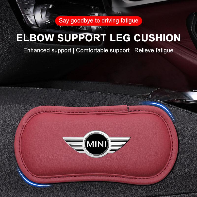 1Pcs Leather Car Pillow Car Knee Pad Elastic Memory Foam Leg Pad For BMW Mini Cooper F54 F55 F56 R56 R60 SONE Roadster Clubman Coupe