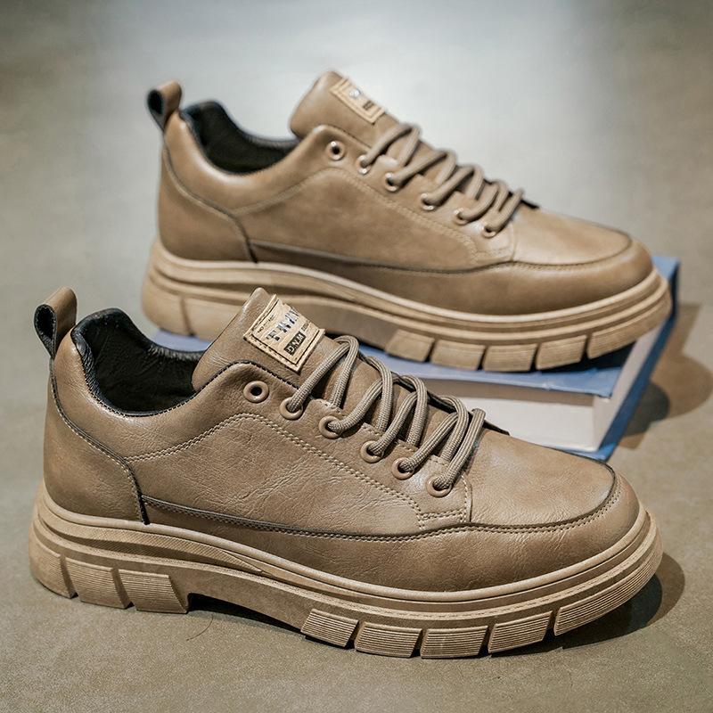 Men's shoes new spring and autumn retro tooling shoes men's low-top casual leather shoes soft-soled work shoes
