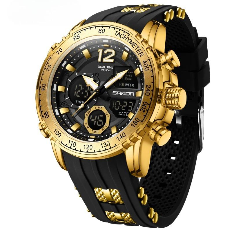 New Men's Wristwatch Waterproof Alarm Clock Multi-function Double Display Electronic Sports Watch LED Digital Quartz Clock