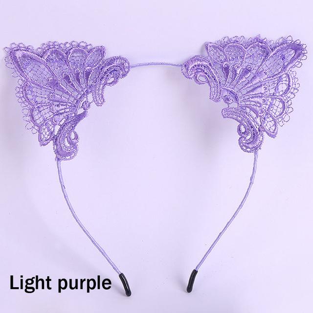 Lace Cat Ears Headband Kitten Cosplay  Accessories Pet Play