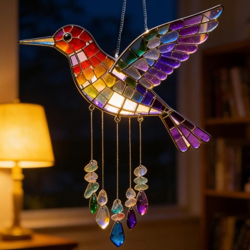 Regenbogen Vogelform Windspiele mit reflektierenden Oberflächen zum Einfangen von Sonnenlicht für Garten- und Heimdekoration