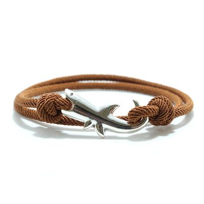 Eenvoudige Stijl Haai Armband Voor Mannen Schuifbare En Verstelbare Koord Armband Strand Surfen Nautische Armband Accesorios Hombre Pulsera