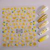 3pcs 5D Summer Lemon Nail Art Sticker Emboss Fruit Self-Adhesive Nail Decals Nails DIY Manicure Decoration for Girls and Women