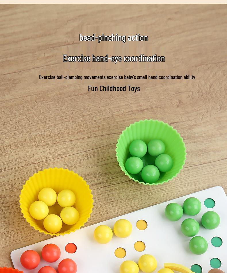 Handmade Wooden Math Clip Beads: Educational Number Matching Toy for Children