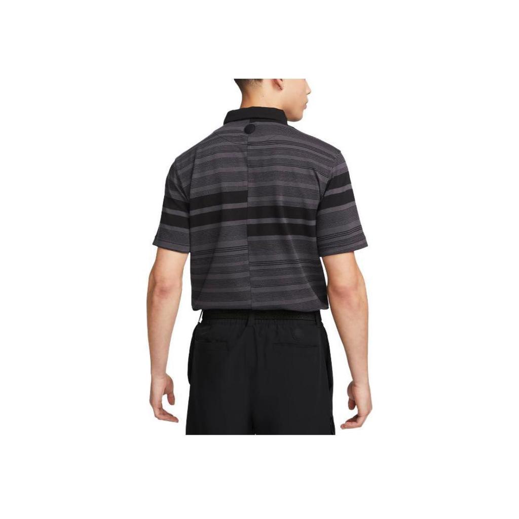 Nike Dri-Fit Unscripted Striped Logo Short Sleeve Polo Men Tops Black DV7906-010