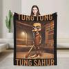 Bombardiro Crocodilo Anime Flannel Blanket Italian Meme Brainrot Custom Throw Blankets for Home 125*100cm Plush Thin Quilt